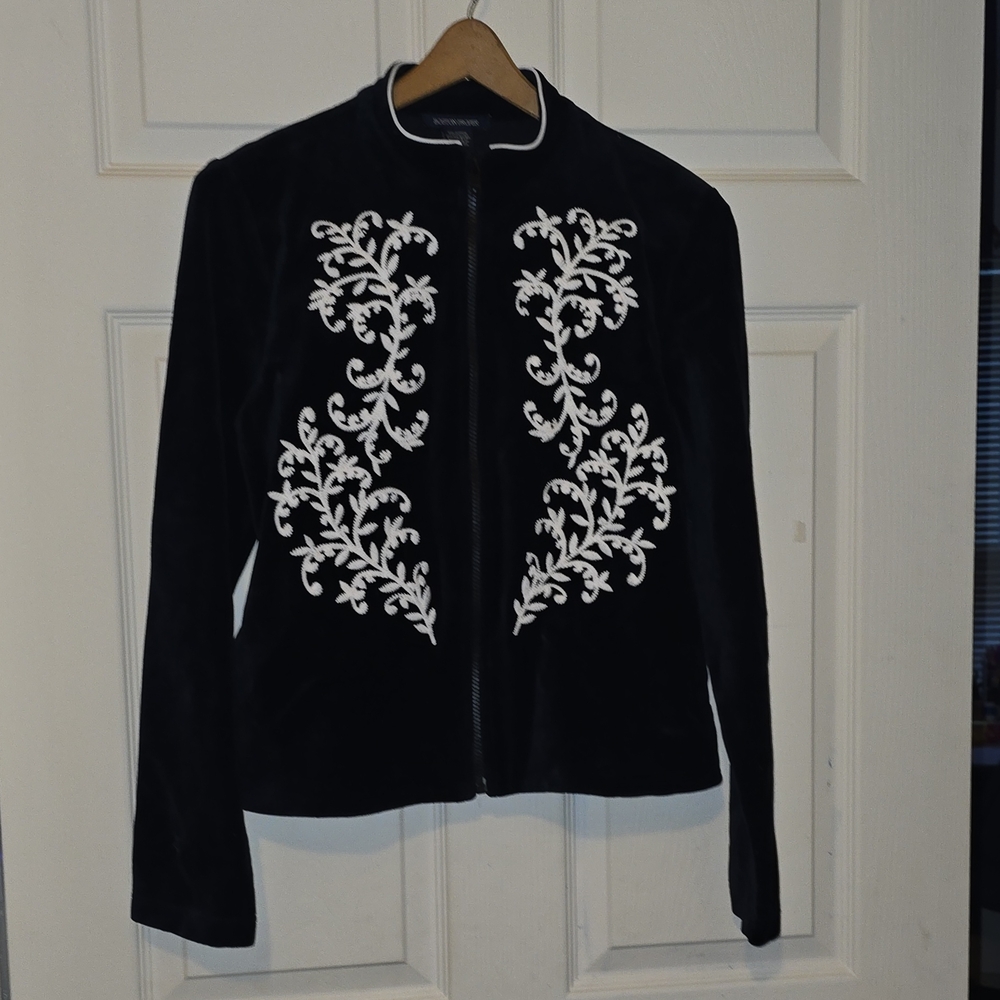 Boston Proper Black Blazer with White Detailing